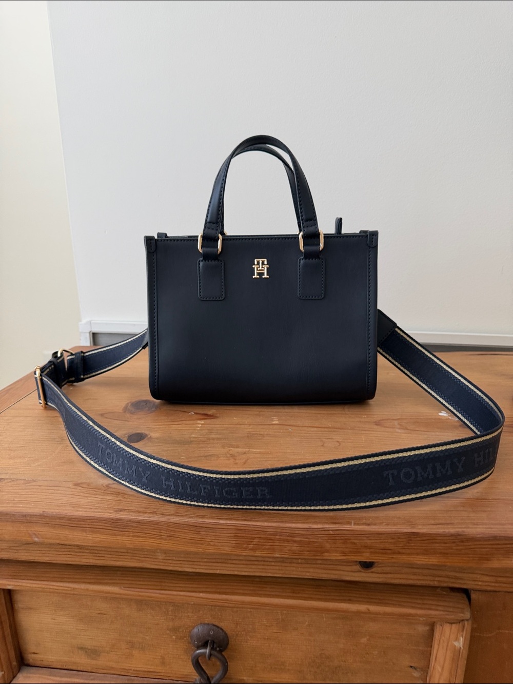 Tommy Hilfiger bag …Dark Blue…With gold trim…